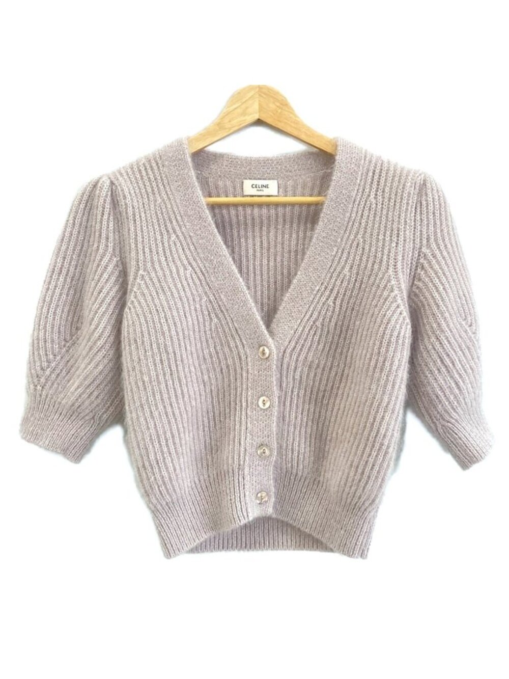 Celine Cardigan XS Light Purple Short Sleeve